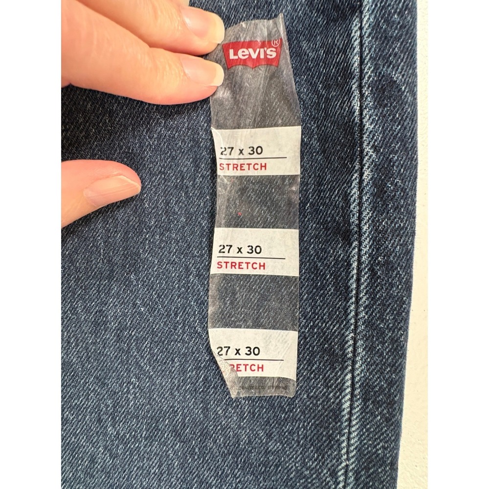 Levis 501 Curve Straight Leg Jeans Dark Wash Stretch Denim 27x30 NWT - Picture 3 of 7
